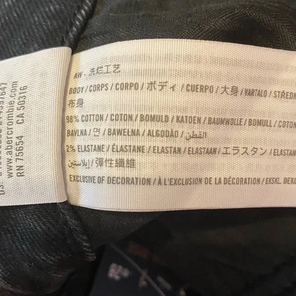 Hollister Denim Mini Skirt Ultra High Rise Distressed Black Size 7 Waist 28” - Picture 15 of 15